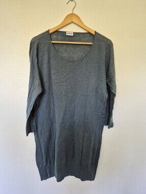 Brora Linen And Cotton Lightweight Knit Tunic Style Sweater Size 12- 14